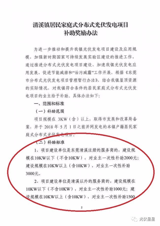 在東莞清溪鎮裝光伏，竟然有這么多補助！