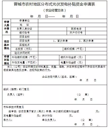 山西晉城2017年第二批分布式光伏發電項目資金補貼開始申報了！
