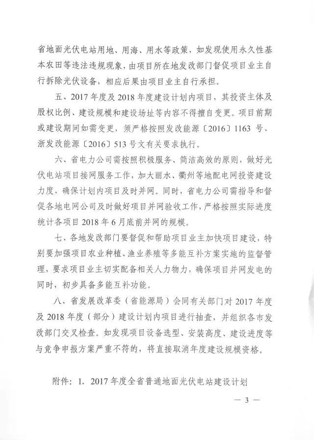 1.508GW！浙江2017年度及2018年度（部分）普通地面光伏電站指標發布