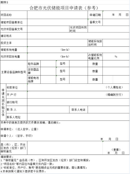 安徽合肥申報2018年第三批光伏度電補貼目錄、光儲系統應用、創新示范項目